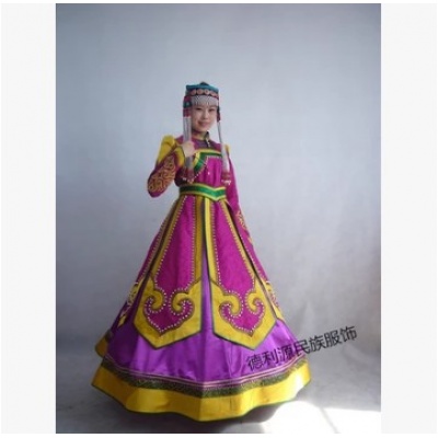 蒙古袍 民族服饰 女演出服 女独唱服 女舞蹈服