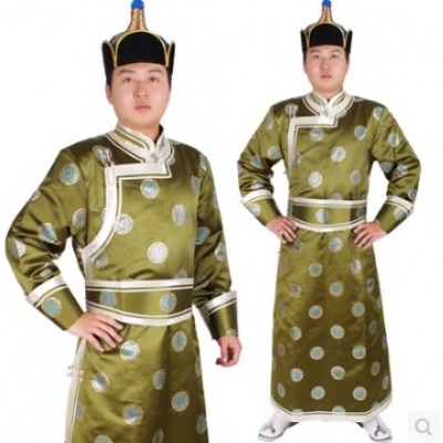 高档男士蒙古袍 蒙古族服装男 手工定制日常蒙古族服装